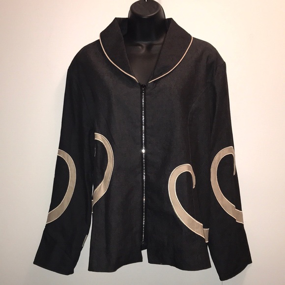 Devine Denim NY Jackets & Blazers - DEVINE DENIM NY Black Zip Blazer/Jacket~16W~NWT~